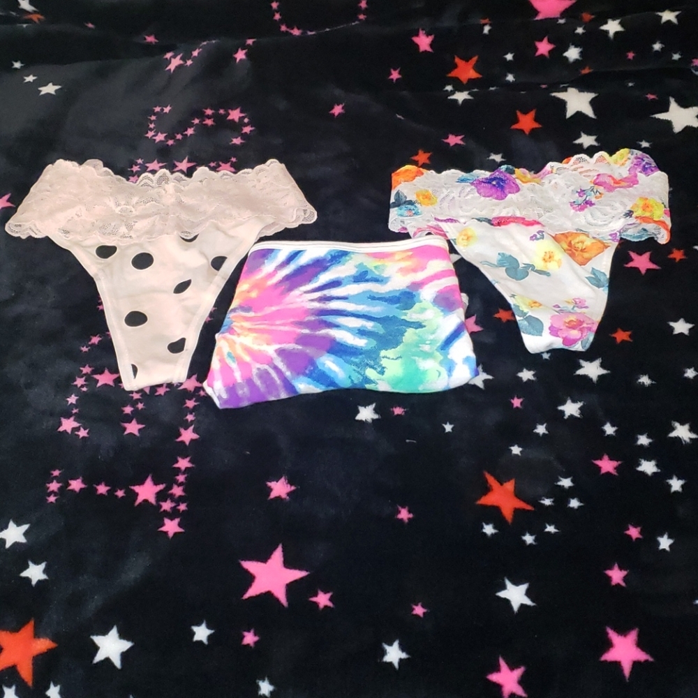Three pair of VS Pink undies.